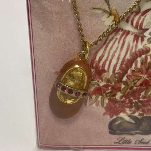 Little Soul Religious Verse Card With Red Shoe Necklace Willow And Company VTG - Picture 2 of 5